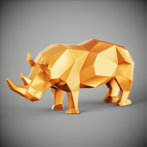 Rinoceronte  poligonal low poly Rhinoceros polygonal low poly 