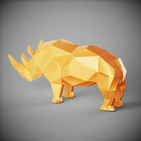 Rinoceronte  poligonal low poly Rhinoceros polygonal low poly  - Thumbnail 6