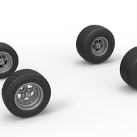 Wheel Set of Midget car Scale 1:25 - Thumbnail 1