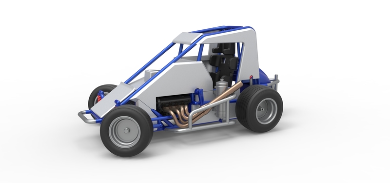 Midget car while turning Scale 1:25
