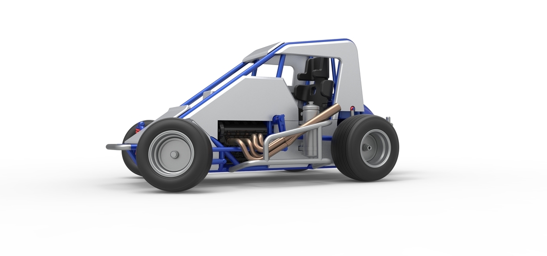 Midget car while turning Scale 1:25 3D Print 562902