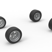Wheel set of Pavement Midget car Scale 1:25 - Thumbnail 1
