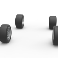 Wheel set of Pavement Midget car Scale 1:25 - Thumbnail 3