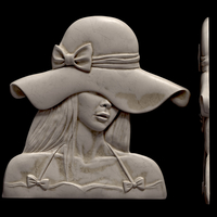 MYSTERY WOMAN IN A HAT 3D MODEL PRINT - Thumbnail 1