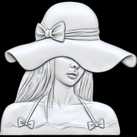 MYSTERY WOMAN IN A HAT 3D MODEL PRINT - Thumbnail 2
