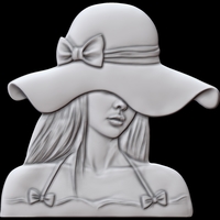 MYSTERY WOMAN IN A HAT 3D MODEL PRINT - Thumbnail 3