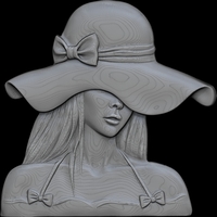 MYSTERY WOMAN IN A HAT 3D MODEL PRINT - Thumbnail 12