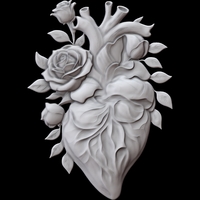 ROSE HEART SCULPTURE 3D PRINT MODEL - Thumbnail 2