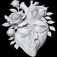 ROSE HEART SCULPTURE 3D PRINT MODEL - Thumbnail 8