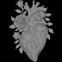 ROSE HEART SCULPTURE 3D PRINT MODEL - Thumbnail 12