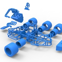 Supermodified 3-to-1 race car Base Scale 1:25 - Thumbnail 25