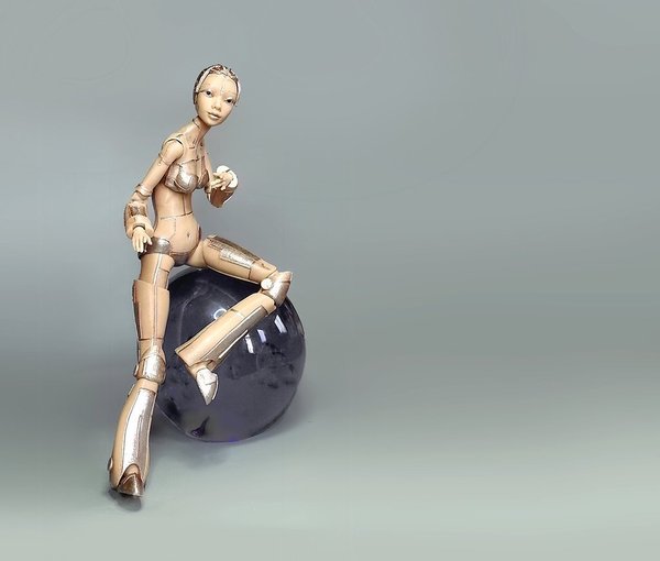 Medium Robot woman "Robotica" 3D Printing 56381