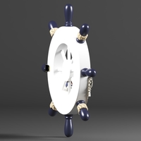 Nautical Boat Steering Rudder Ornament Wooden - Thumbnail 7