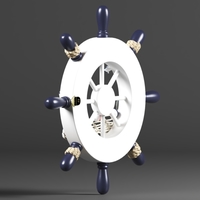 Nautical Boat Steering Rudder Ornament Wooden - Thumbnail 8