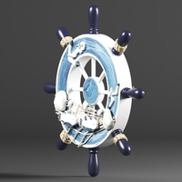 Nautical Boat Steering Rudder Ornament Wooden - Thumbnail 9