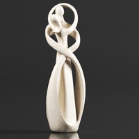 Hztyyier Statue De Grès Amoureux Couple Statue - Thumbnail 4