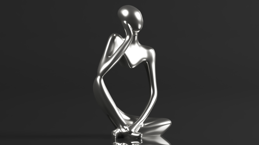 Statue Resin Abstract Sculpture Thinker Man Statue 3D Print 564343