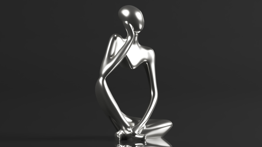 Statue Resin Abstract Sculpture Thinker Man Statue 3D Print 564344