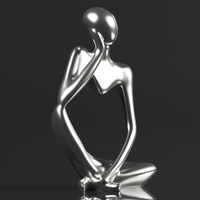Statue Resin Abstract Sculpture Thinker Man Statue - Thumbnail 2