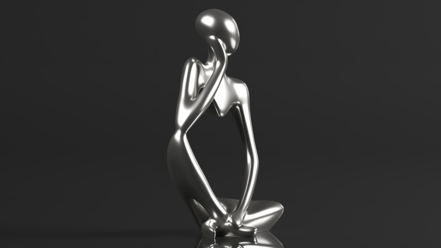 Statue Resin Abstract Sculpture Thinker Man Statue 3D Print 564345