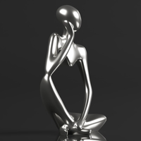 Statue Resin Abstract Sculpture Thinker Man Statue - Thumbnail 3