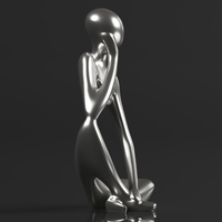 Statue Resin Abstract Sculpture Thinker Man Statue - Thumbnail 4