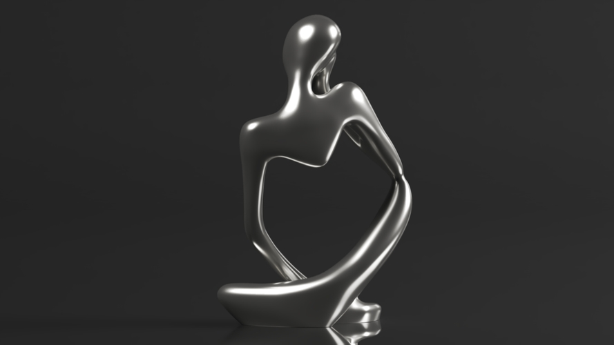 Statue Resin Abstract Sculpture Thinker Man Statue 3D Print 564350