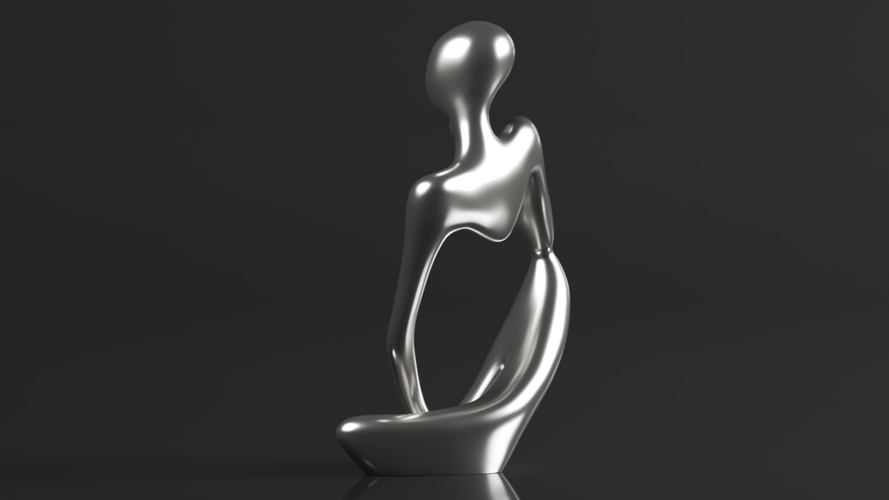 Statue Resin Abstract Sculpture Thinker Man Statue 3D Print 564351