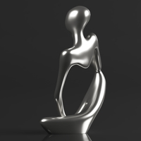 Statue Resin Abstract Sculpture Thinker Man Statue - Thumbnail 9