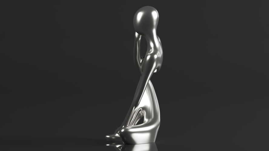 Statue Resin Abstract Sculpture Thinker Man Statue 3D Print 564352