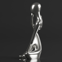 Statue Resin Abstract Sculpture Thinker Man Statue - Thumbnail 10