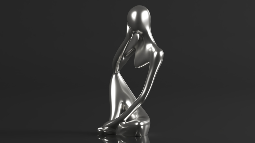 Statue Resin Abstract Sculpture Thinker Man Statue 3D Print 564353