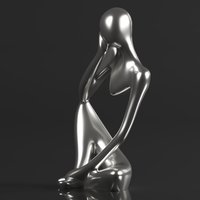 Statue Resin Abstract Sculpture Thinker Man Statue - Thumbnail 11