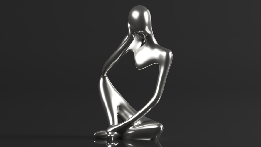 Statue Resin Abstract Sculpture Thinker Man Statue 3D Print 564354