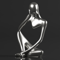 Statue Resin Abstract Sculpture Thinker Man Statue - Thumbnail 12