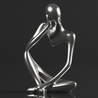 Statue Resin Abstract Sculpture Thinker Man Statue - Thumbnail 13