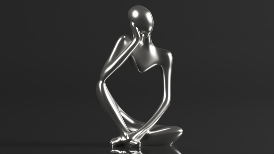 Statue Resin Abstract Sculpture Thinker Man Statue 3D Print 564356