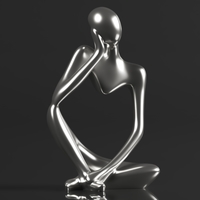 Statue Resin Abstract Sculpture Thinker Man Statue - Thumbnail 14