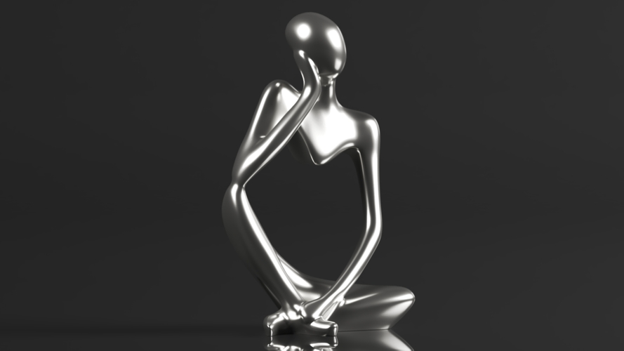 Statue Resin Abstract Sculpture Thinker Man Statue 3D Print 564357