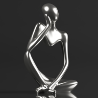 Statue Resin Abstract Sculpture Thinker Man Statue - Thumbnail 15