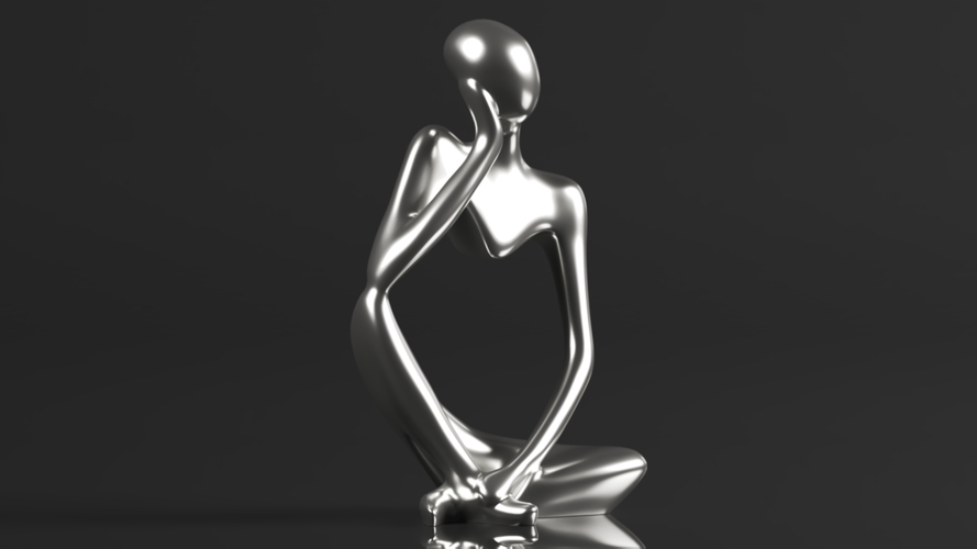 Statue Resin Abstract Sculpture Thinker Man Statue 3D Print 564358