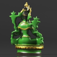 Buddhism Statue Green Tara Buddha Statue Feng Shui - Thumbnail 8