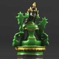 Buddhism Statue Green Tara Buddha Statue Feng Shui - Thumbnail 9
