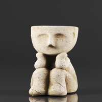 Aclema Head Planter Plant Flower Pots - Thumbnail 6