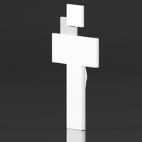 Modern Wall Crucifix  Wood Grey White Christ  - Thumbnail 7