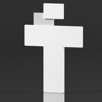 Modern Wall Crucifix  Wood Grey White Christ  - Thumbnail 8