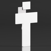 Modern Wall Crucifix  Wood Grey White Christ  - Thumbnail 10