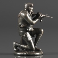 Seal Diver Soldier Taking Aim with Rifle Statue - Thumbnail 6