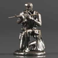 Seal Diver Soldier Taking Aim with Rifle Statue - Thumbnail 14