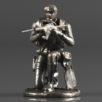 Seal Diver Soldier Taking Aim with Rifle Statue - Thumbnail 15